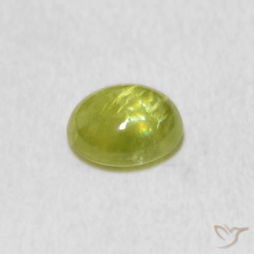 Sphène Vert citron naturelle ovale, 1.22 ct, Transparent