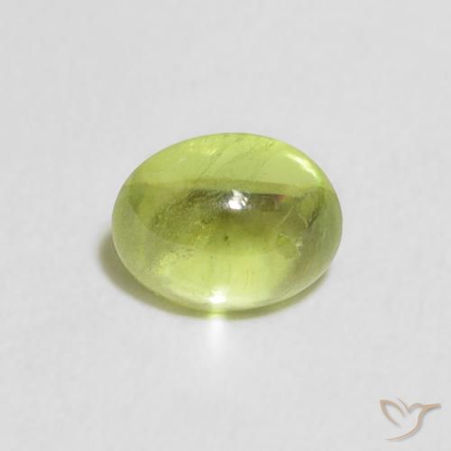 0.91ct Naturel Vert clair Sphène, ovale, Transparent