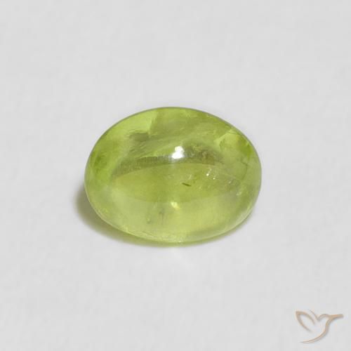 0.77ct Naturel Vert jaunâtre vif Sphène, ovale, Transparent