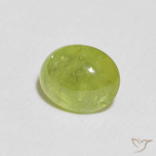 Sphène Vert éclatant naturelle ovale, 1.15 ct, Transparent