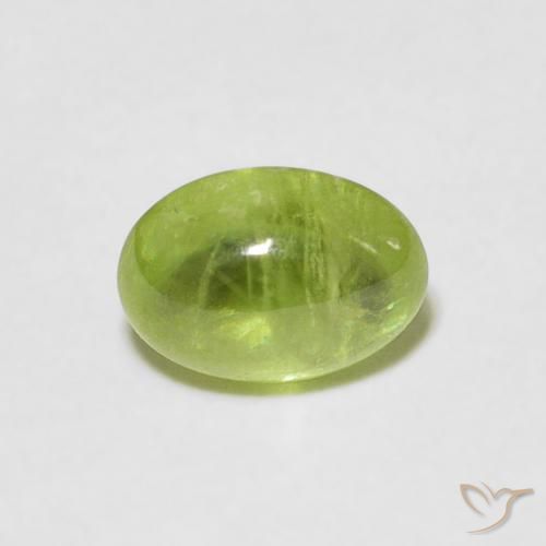 1.11ct Naturel Vert clair Sphène, ovale, Transparent