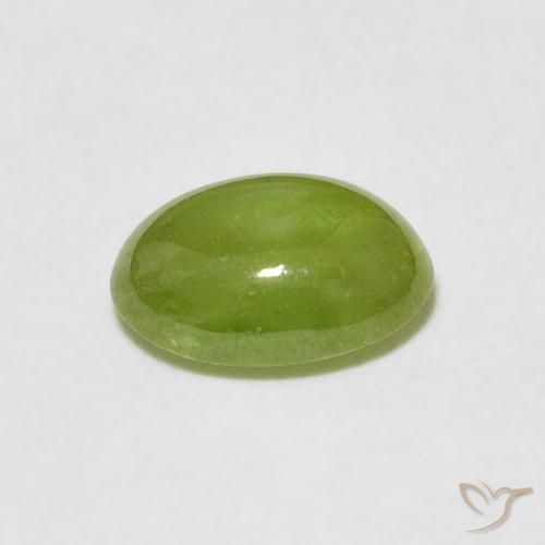 Sphène Vert moyen naturelle ovale, 1.20 ct, Transparent