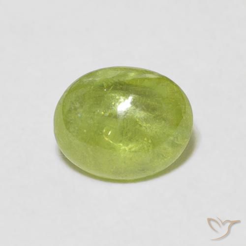 1.10ct Naturel Vert citron Sphène, ovale, Transparent