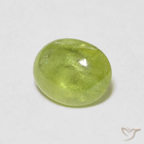 Sphène Vert citron naturelle ovale, 1.10 ct, Transparent