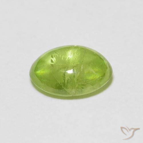 Sphène Vert vif et léger naturelle ovale, 1.60 ct, Transparent