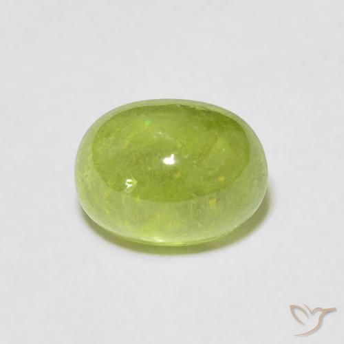 1.64ct Naturel Vert moyen Sphène, ovale, Transparent