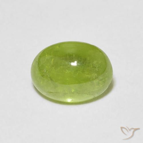 1.41ct Naturel Vert moyen Sphène, ovale, Transparent