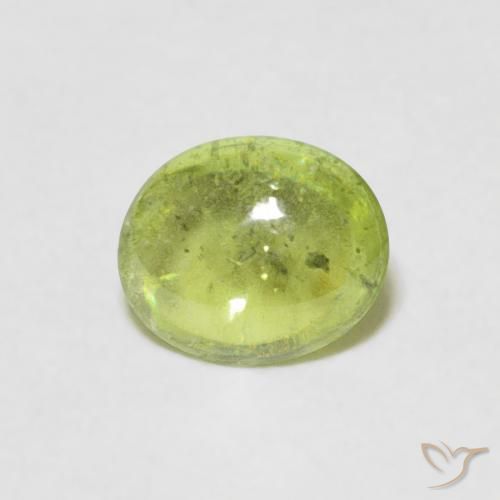0.61ct Naturel Vert moyen Sphène, ovale, Transparent