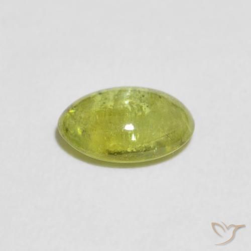 Sphène Vert forêt chaud naturelle ovale, 1.10 ct, Transparent