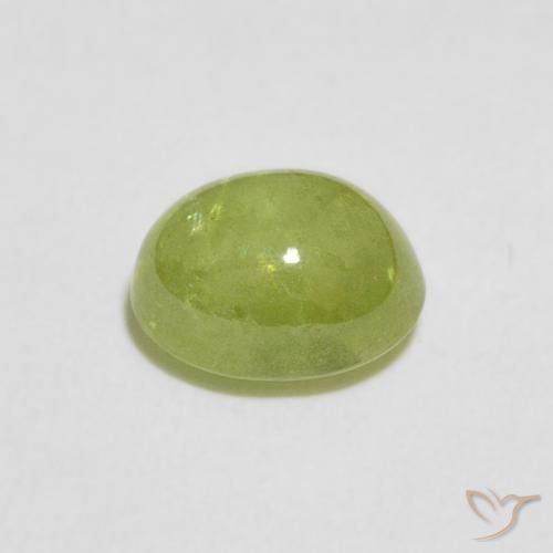 Sphène Vert éclatant naturelle ovale, 1.81 ct, Transparent