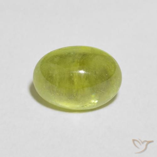 1.86ct Naturel Olive verte Sphène, ovale, Transparent