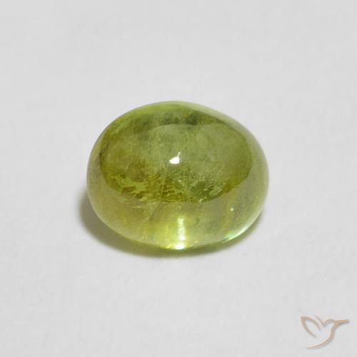 1.09ct Naturel Olive verte Sphène, ovale, Transparent