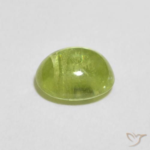 Sphène Vert éclatant naturelle ovale, 1.20 ct, Transparent