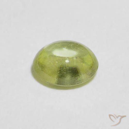 Sphène Vert citron naturelle ovale, 0.53 ct, Transparent