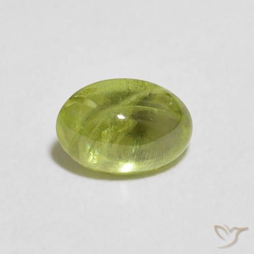 0.97ct Naturel Olive verte Sphène, ovale, Transparent