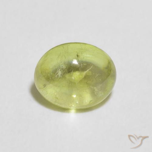 1.19ct Naturel Vert citron Sphène, ovale, Transparent