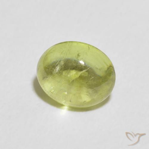 Sphène Vert citron naturelle ovale, 1.19 ct, Transparent