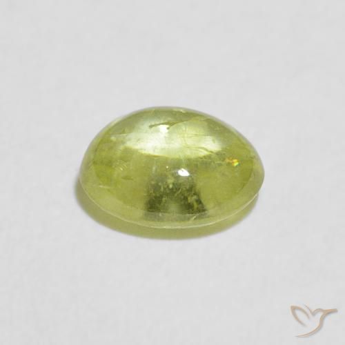 Sphène Vert citron naturelle ovale, 1.19 ct, Transparent