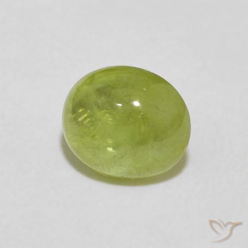 Sphène Olive verte naturelle ovale, 1.57 ct, Transparent