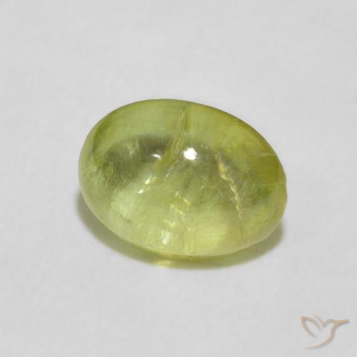 Sphène Vert clair naturelle ovale, 1.86 ct, Transparent