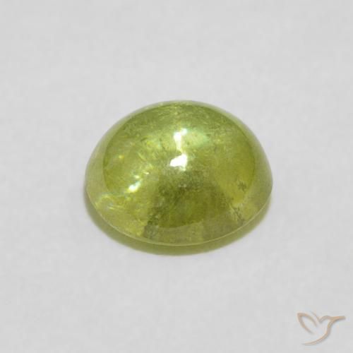Sphène Vert jaunâtre naturelle ovale, 1.17 ct, Transparent