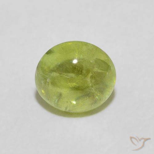 0.76ct Naturel Vert éclatant Sphène, ovale, Transparent