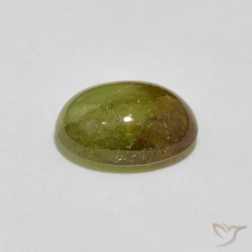 Sphène Vert jaunâtre naturelle ovale, 2.86 ct, Transparent
