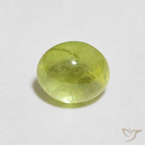 0.85ct Naturel Olive verte Sphène, ovale, Transparent