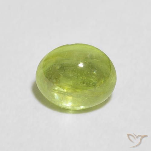 0.72ct Naturel Vert moyen Sphène, ovale, Transparent