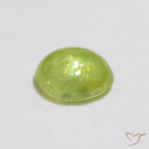 Sphène Vert moyen naturelle ovale, 0.72 ct, Transparent