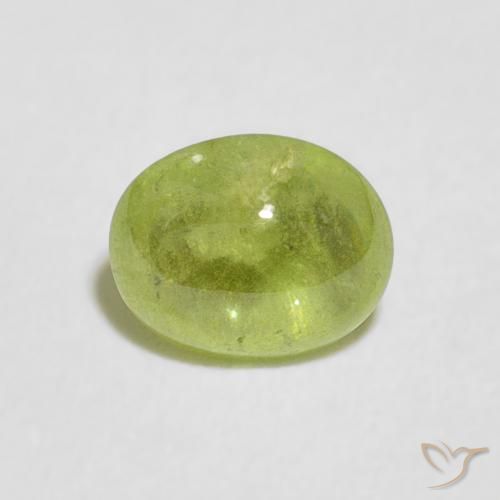 0.91ct Naturel Vert moyen Sphène, ovale, Transparent
