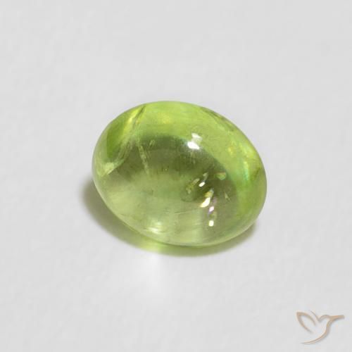 Sphène Vert éclatant naturelle ovale, 0.65 ct, Transparent