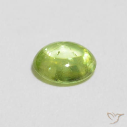 Sphène Vert éclatant naturelle ovale, 0.65 ct, Transparent