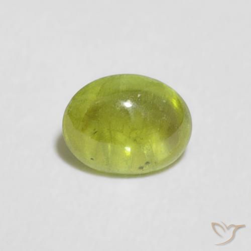 0.51ct Naturel Olive verte Sphène, ovale, Transparent