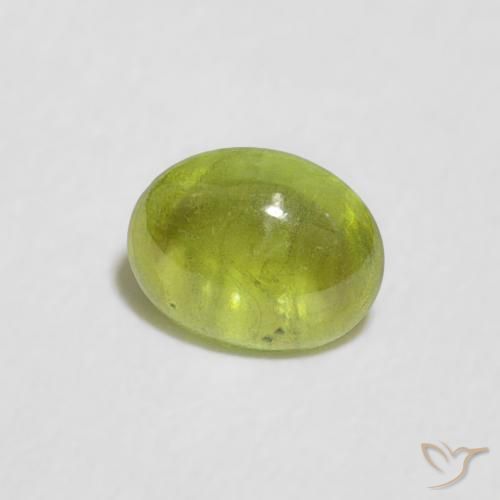 Sphène Olive verte naturelle ovale, 0.51 ct, Transparent
