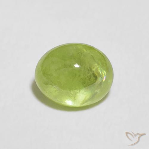 0.89ct Naturel Vert éclatant Sphène, ovale, Transparent