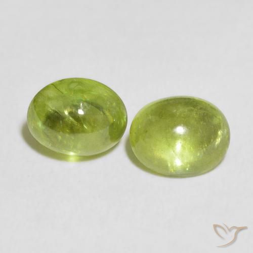 2.70ctw Naturel Vert moyen Sphène, ovale, Transparent