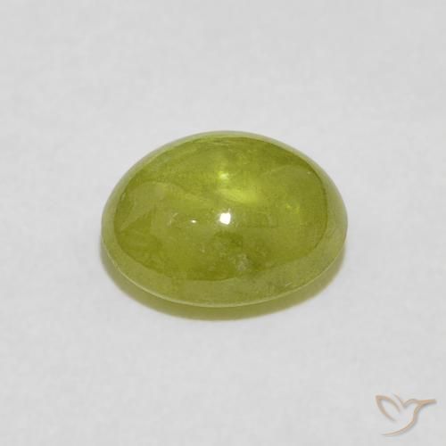 Sphène Olive verte naturelle ovale, 1.54 ct, Transparent