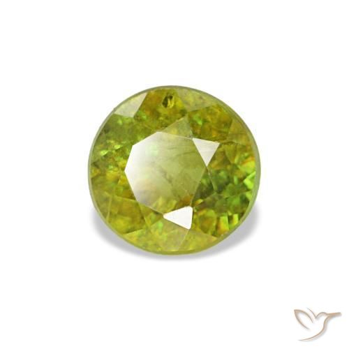 Sphène vert naturelle coupe roude, 0,40 ct, VS