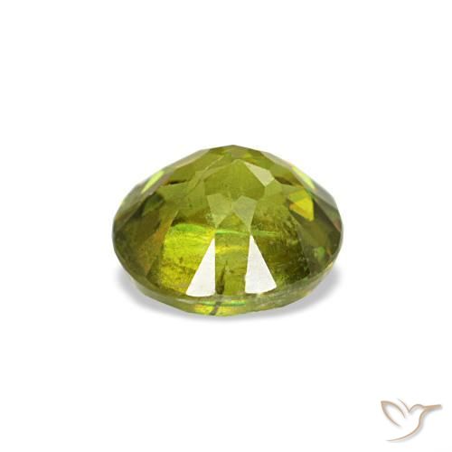 Sphène vert naturelle coupe roude, 0,40 ct, VS