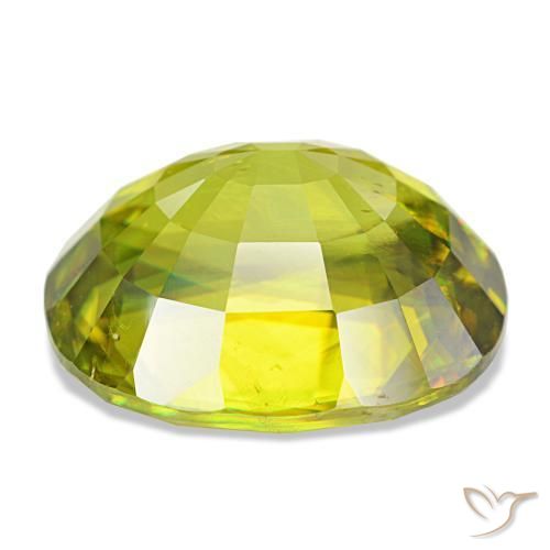 Sphène vert naturelle coupe ovale, 13,27 ct, VS