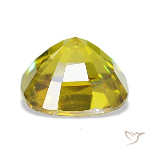 Sphène vert naturelle coupe coussin, 4,65 ct, VS