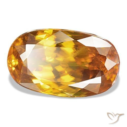 Sphène orange naturelle coupe ovale, 5,98 ct, VS