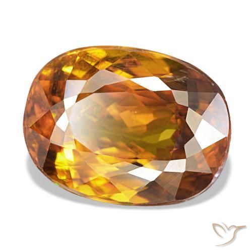 Sphène orange naturelle coupe ovale, 6,02 ct, VS