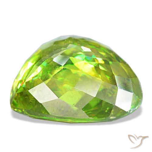 Sphène vert naturelle en forme de poire, 8,29 ct, VS