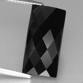 Spinelle noir naturelle baguette, 13,88 ct, opaque