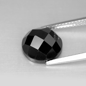 Spinelle noir naturelle coupe roude, 5,03 ct, opaque