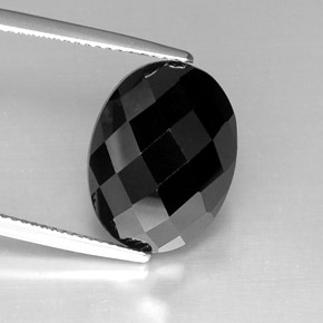 Spinelle noir naturelle coupe ovale, 11,93 ct, opaque