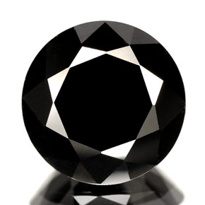 Spinelle noir naturelle coupe roude, 3,09 ct, opaque