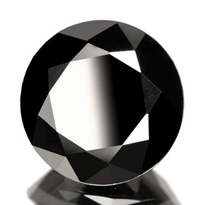 Spinelle noir naturelle coupe roude, 3,09 ct, opaque